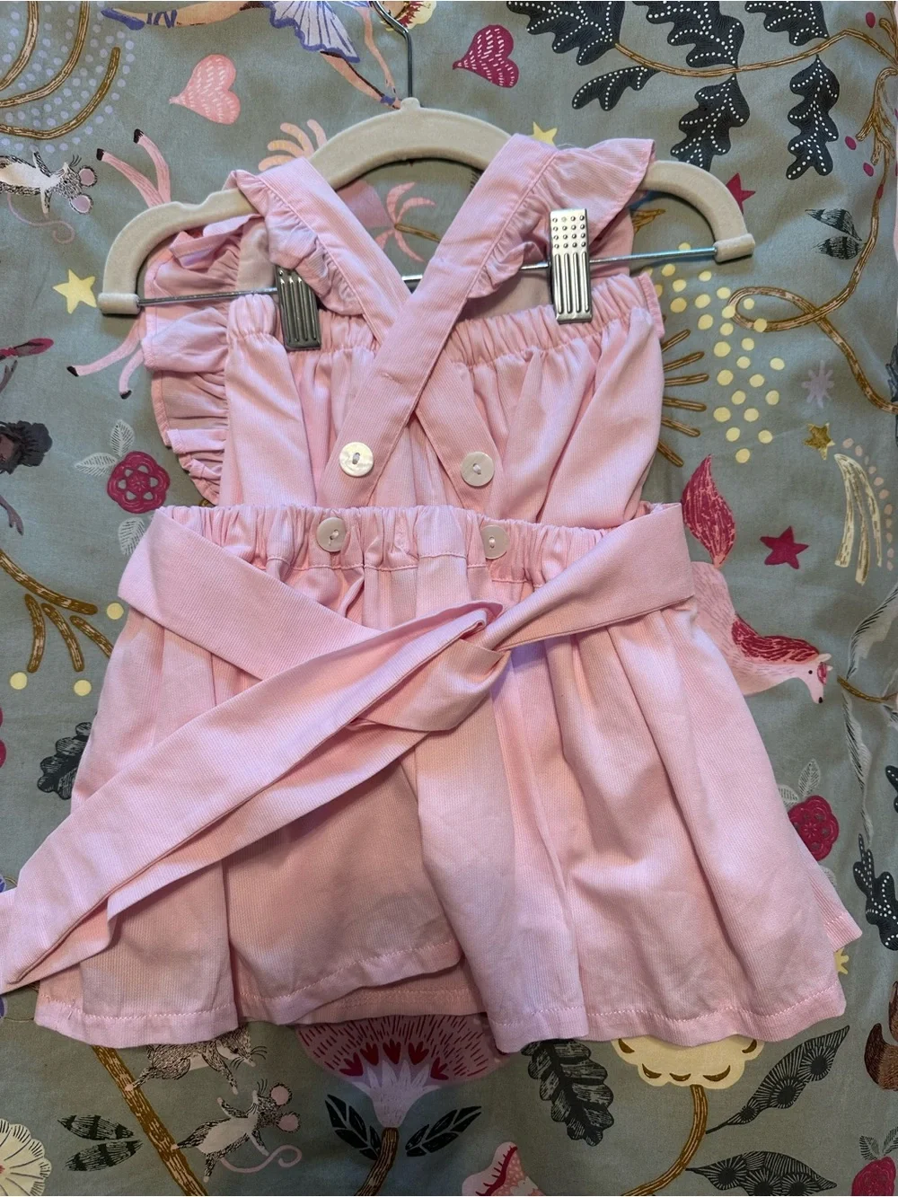 SMOCKINGBIRD 24M Pink Two Piece Set - Embroidered ‘AHA’